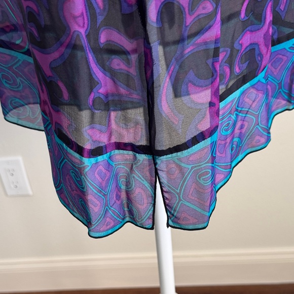 Hale Bob Sheer Black and Purple Tunic - Picture 8 of 12
